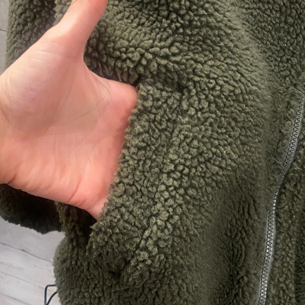 Olive Green Sherpa‎ Jacket - Picture 2 of 7